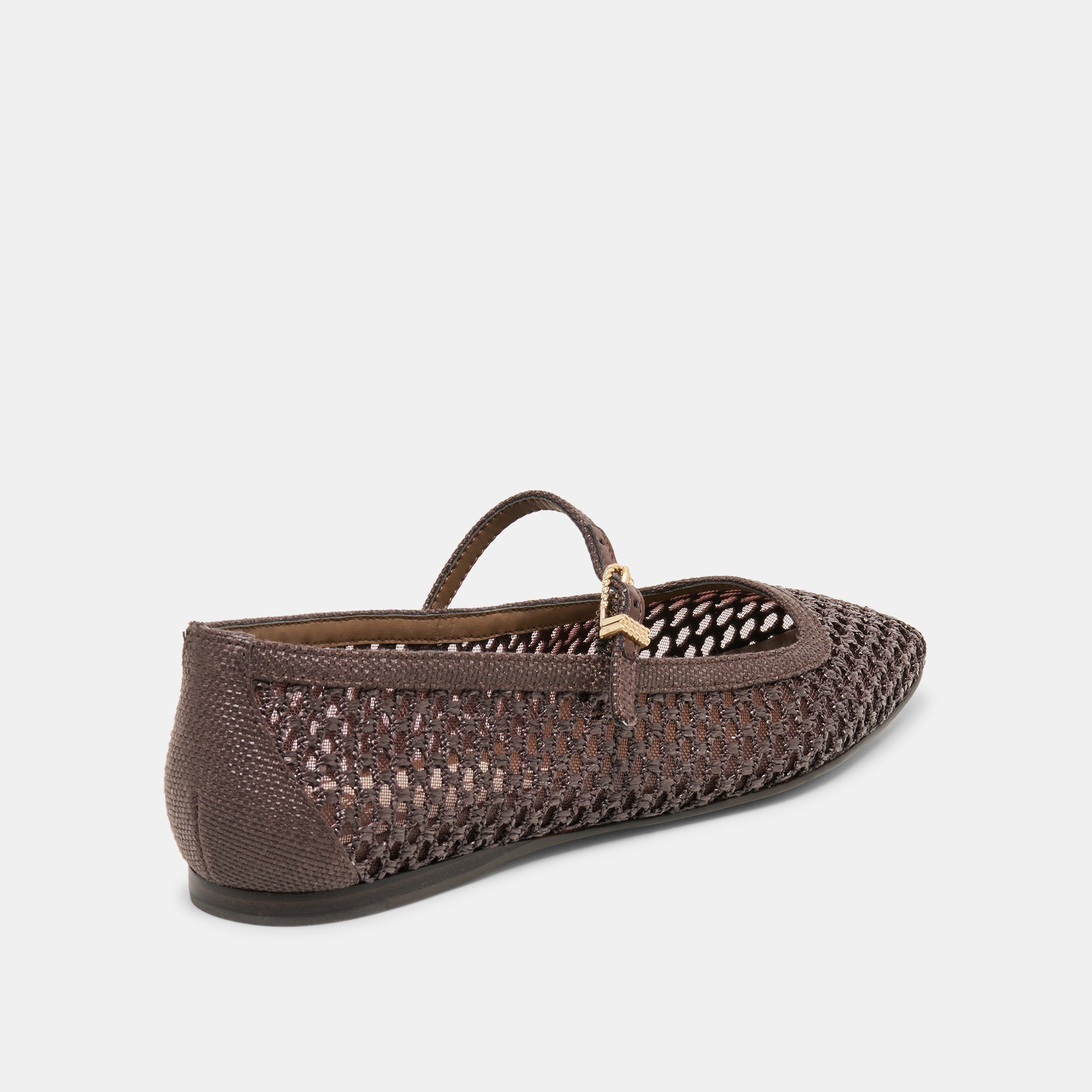 Reyes Chocolate Woven Raffia Ballet Flats / Dolce Vita