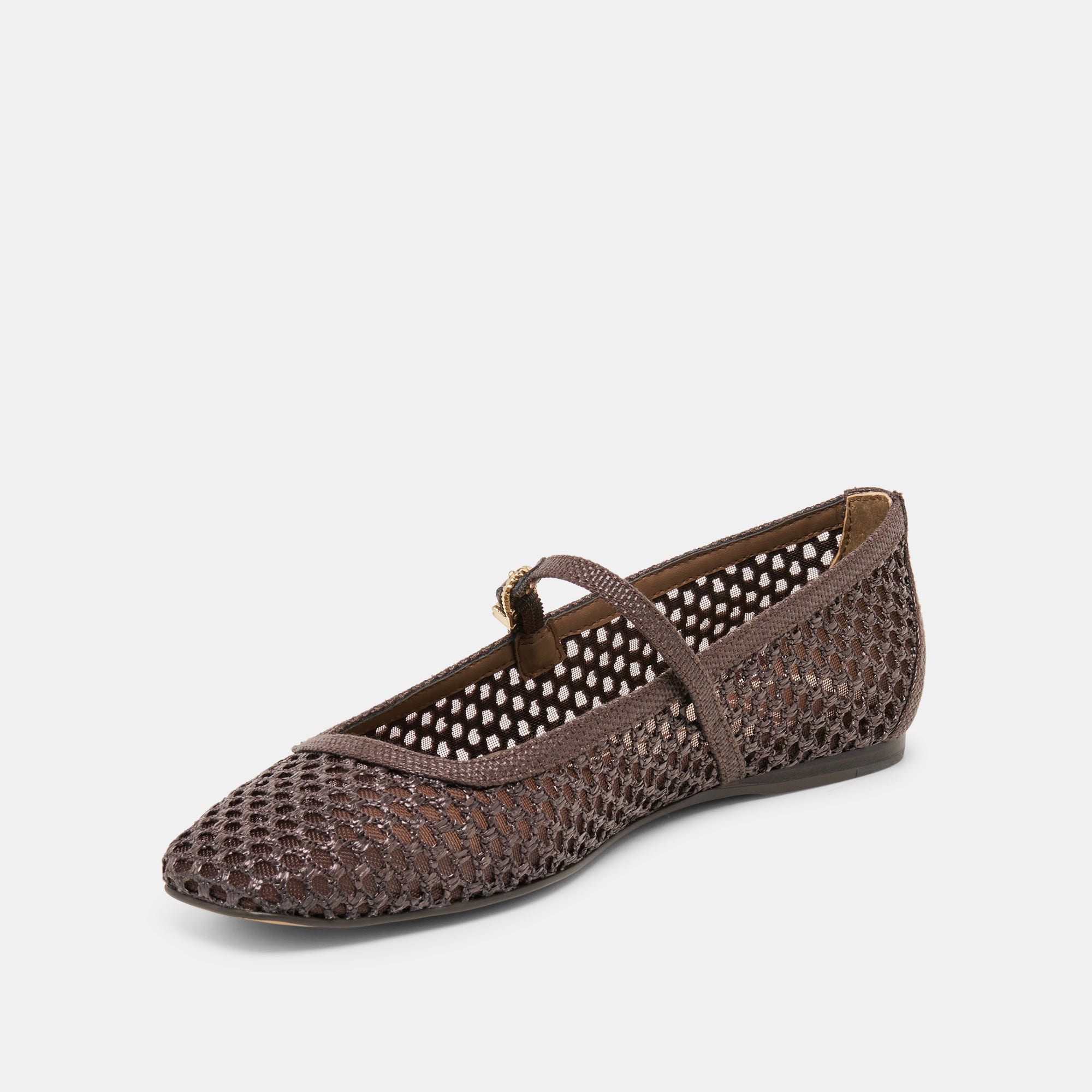 Reyes Chocolate Woven Raffia Ballet Flats / Dolce Vita