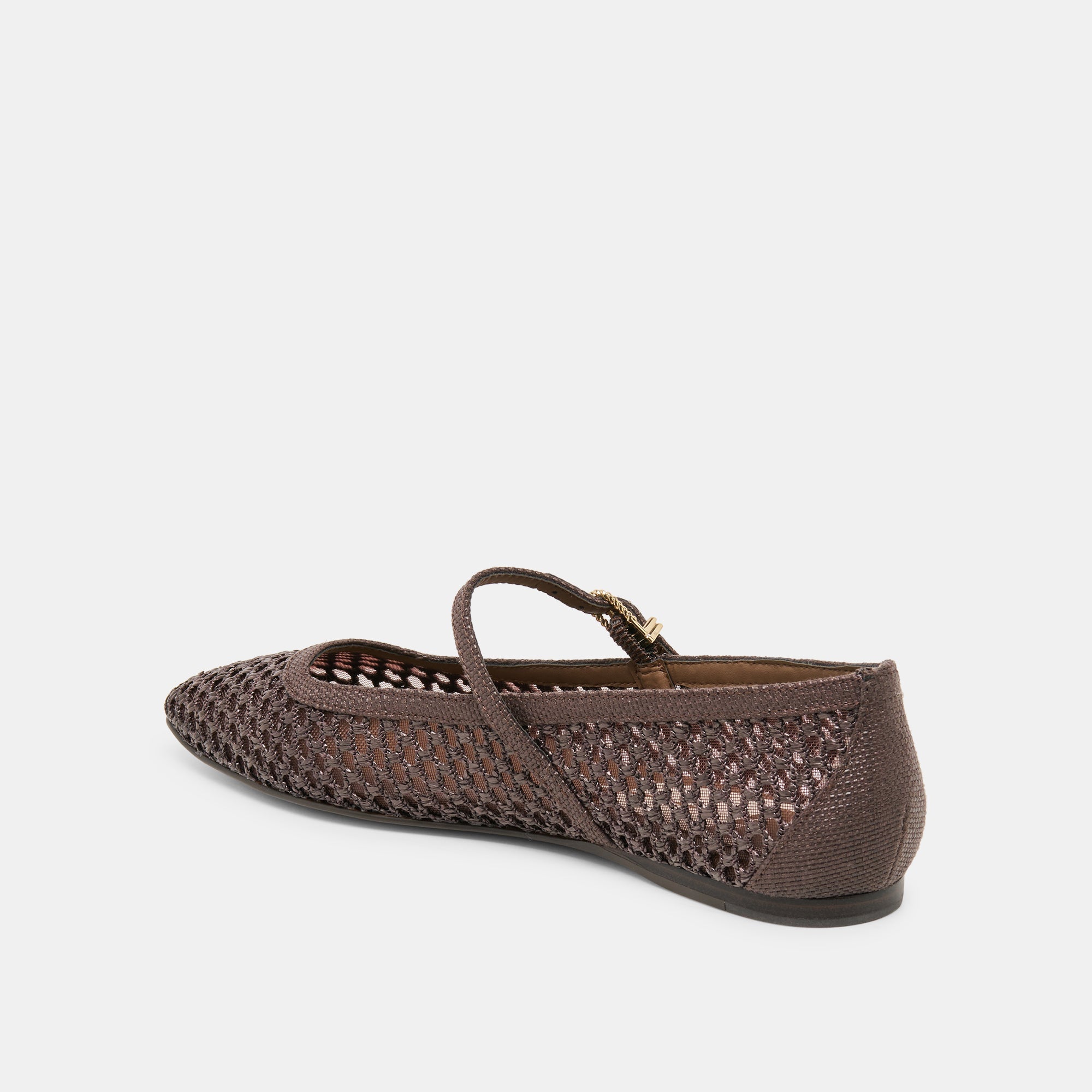 Reyes Chocolate Woven Raffia Ballet Flats / Dolce Vita