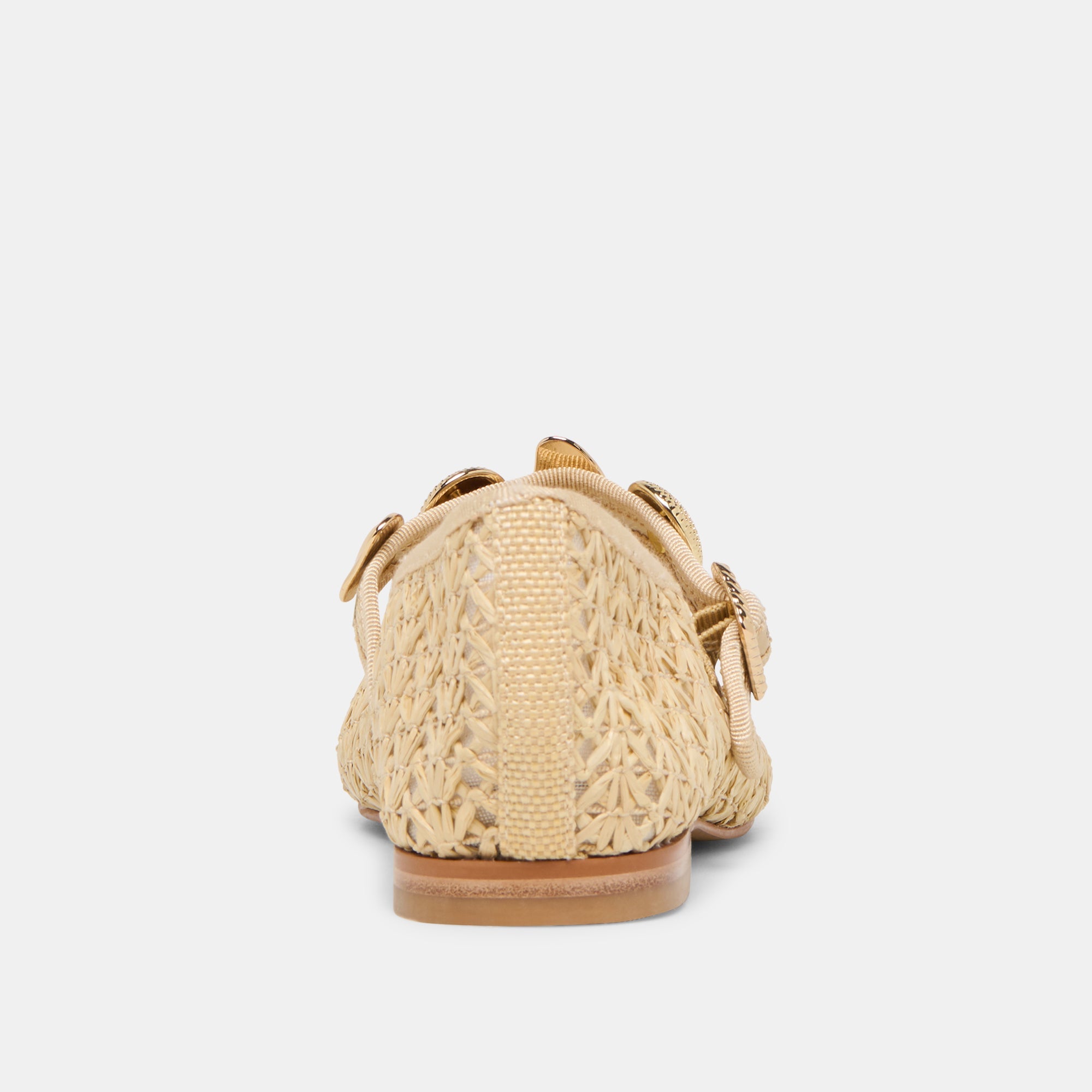 Relan Natural Cross Hatch Raffia Ballet Flats / Dolce Vita