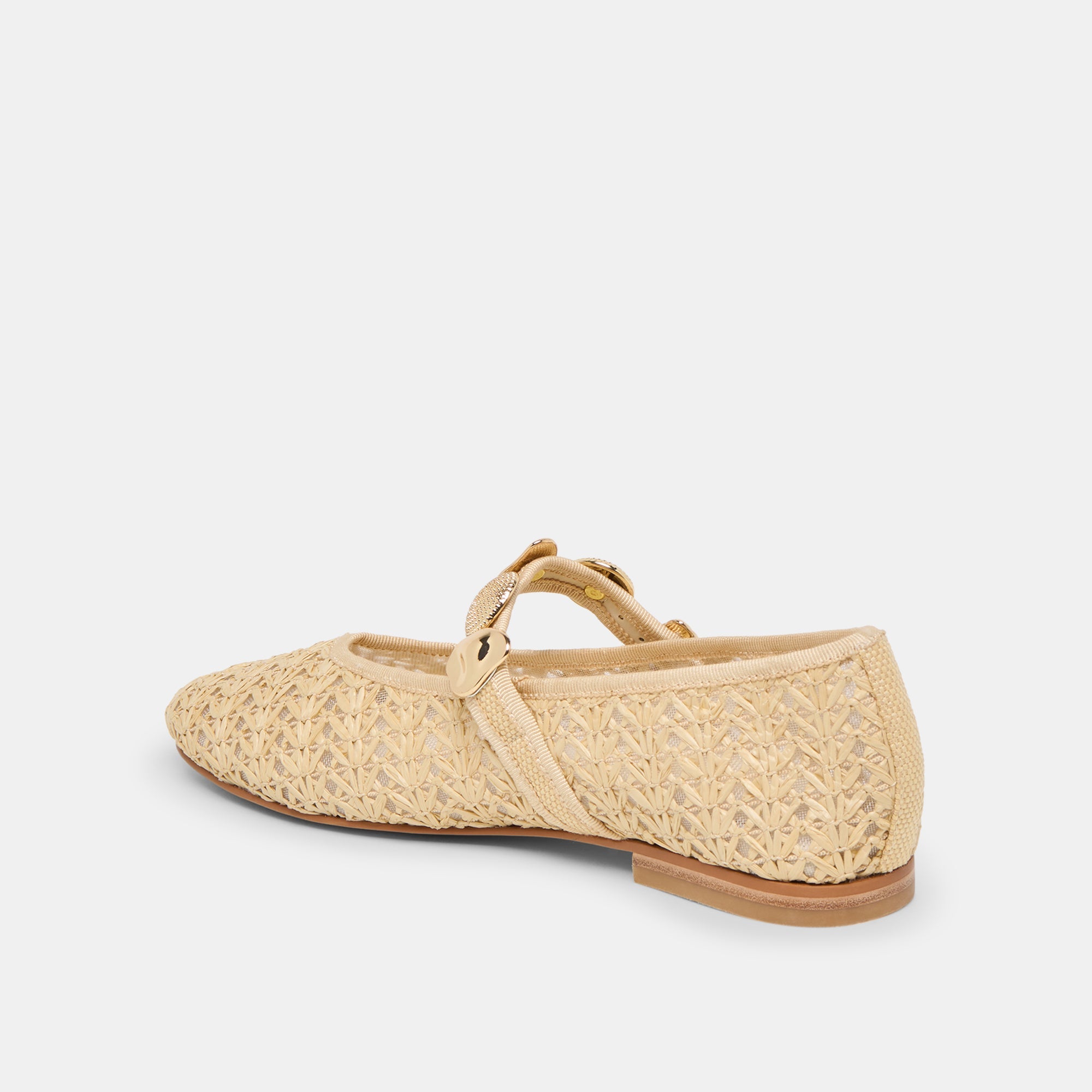 Relan Natural Cross Hatch Raffia Ballet Flats / Dolce Vita