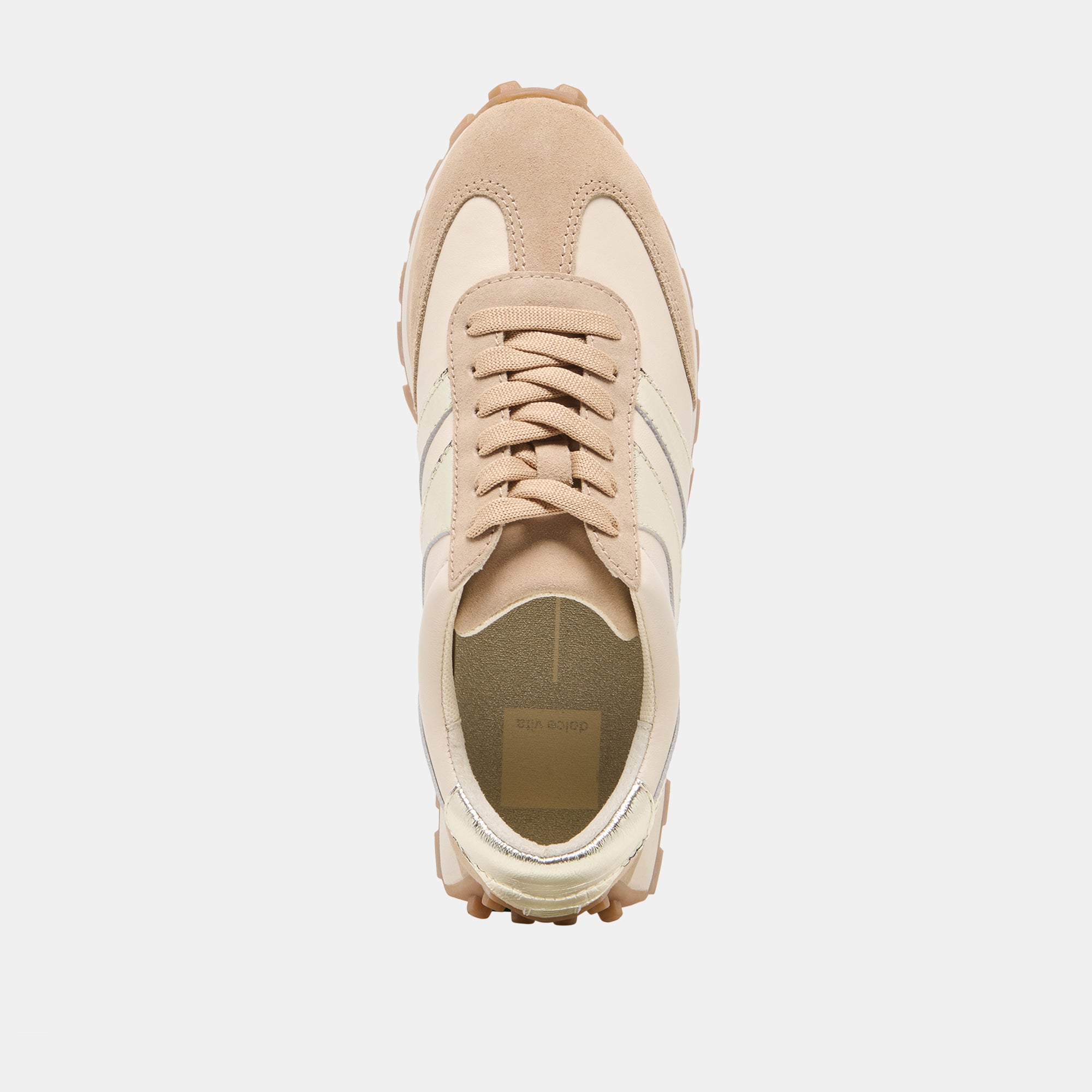 TRESA White Gold Suede Platform Sneakers / Dolce Vita