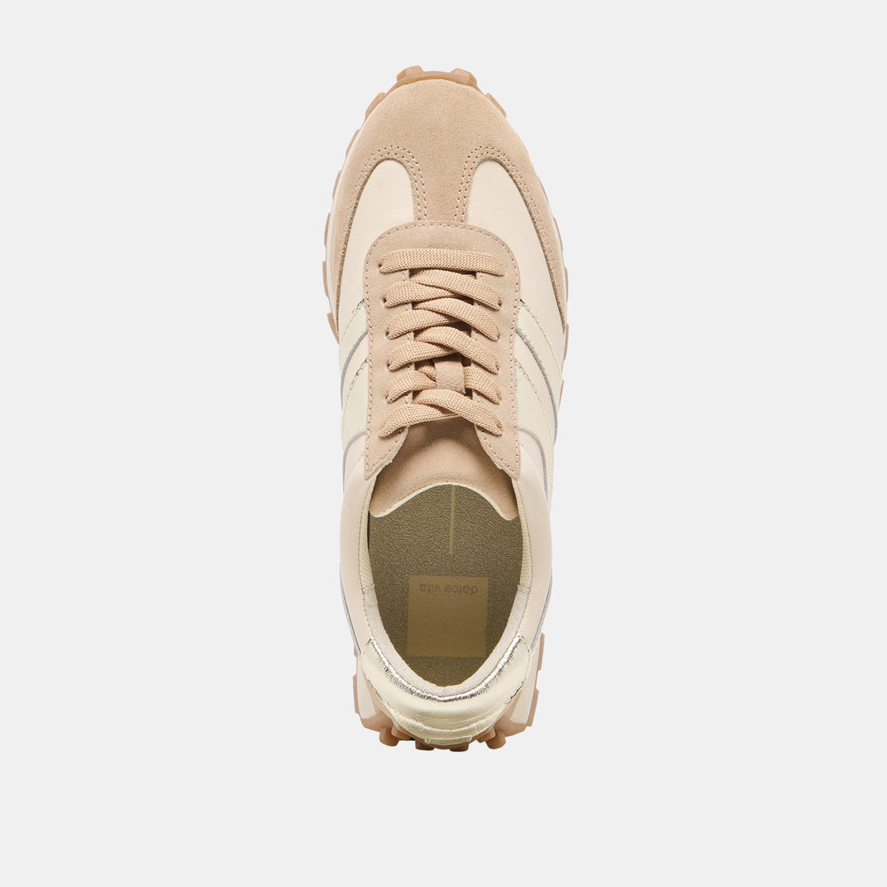 TRESA White Gold Suede Platform Sneakers / Dolce Vita