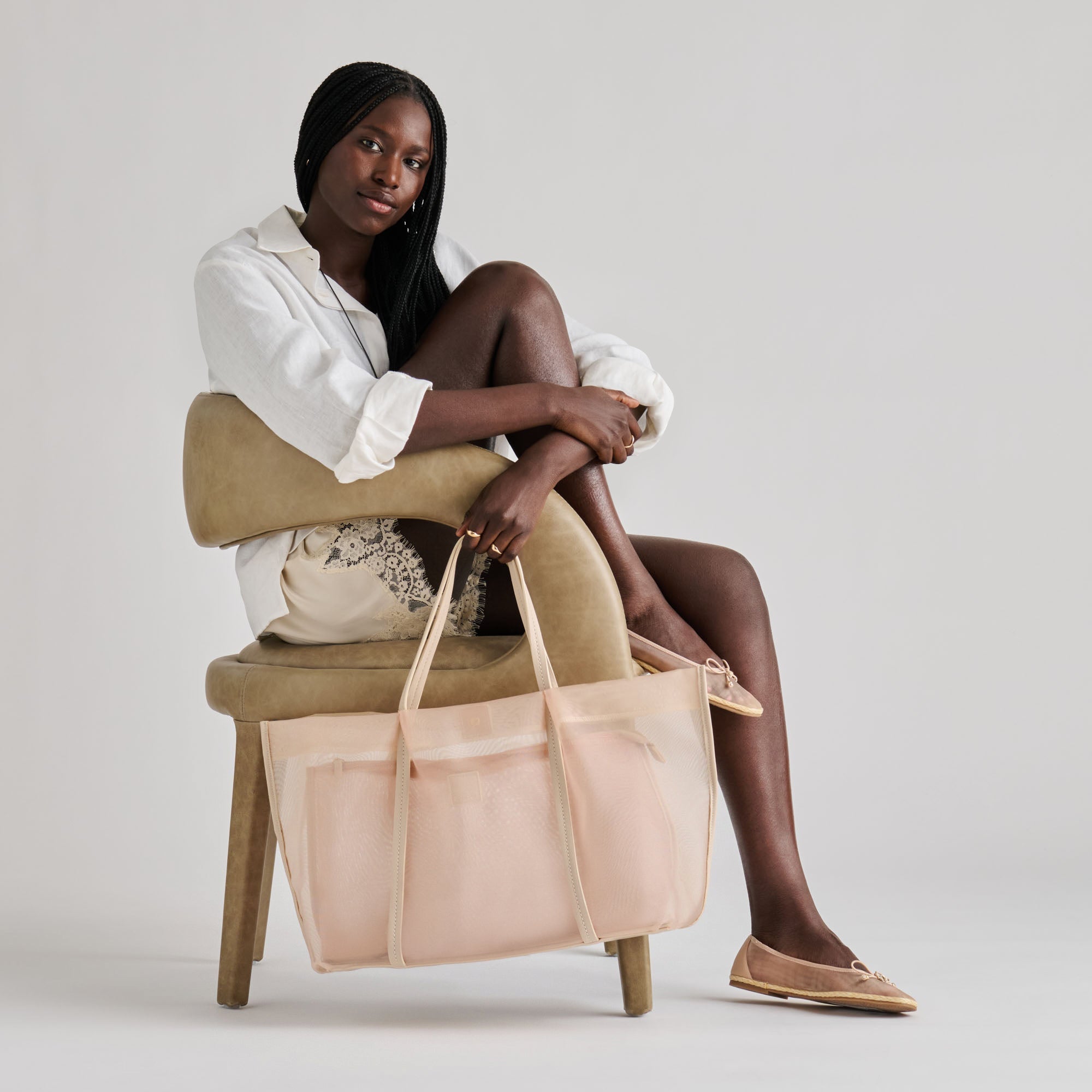 Tianna Mesh Blush Mesh Ballet Flats / Dolce Vita