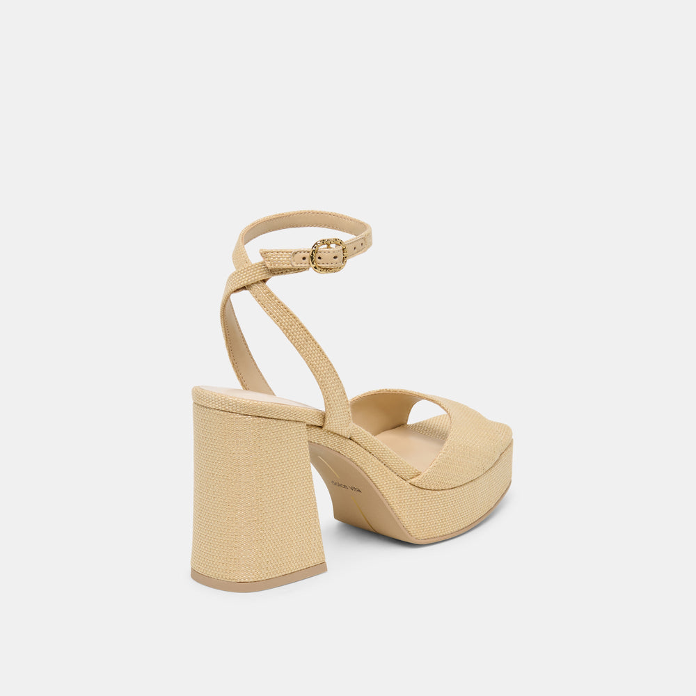Felica Natural Raffia Heels / Dolce Vita