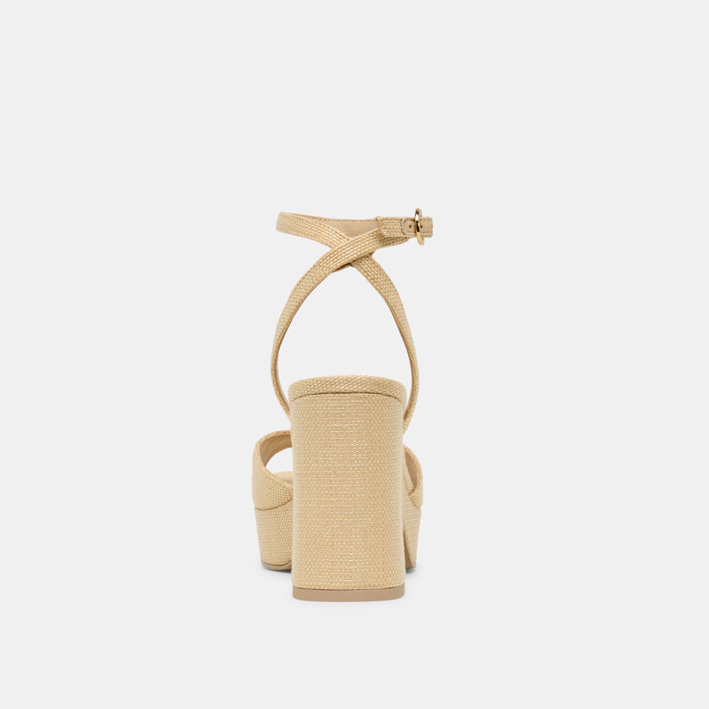 Felica Natural Raffia Heels / Dolce Vita