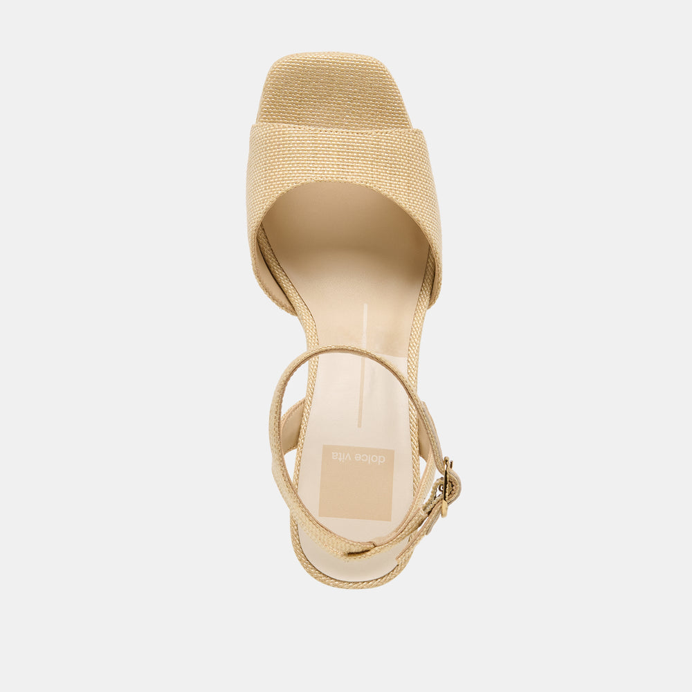Felica Natural Raffia Heels / Dolce Vita