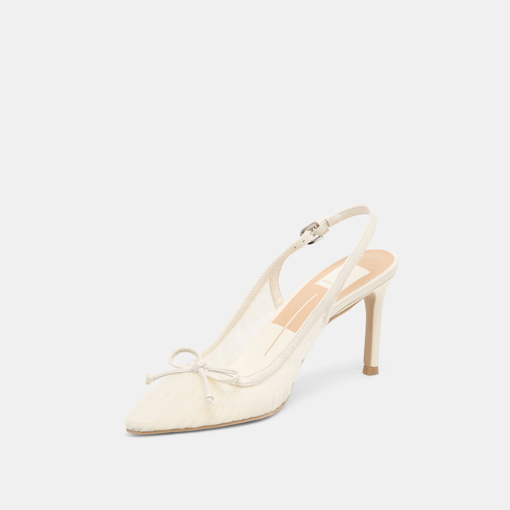 Yela White Tulle Heels / Dolce Vita