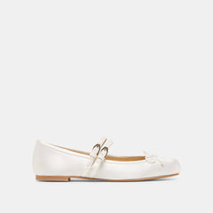 Gibsen True White Satin Ballet Flats / Dolce Vita