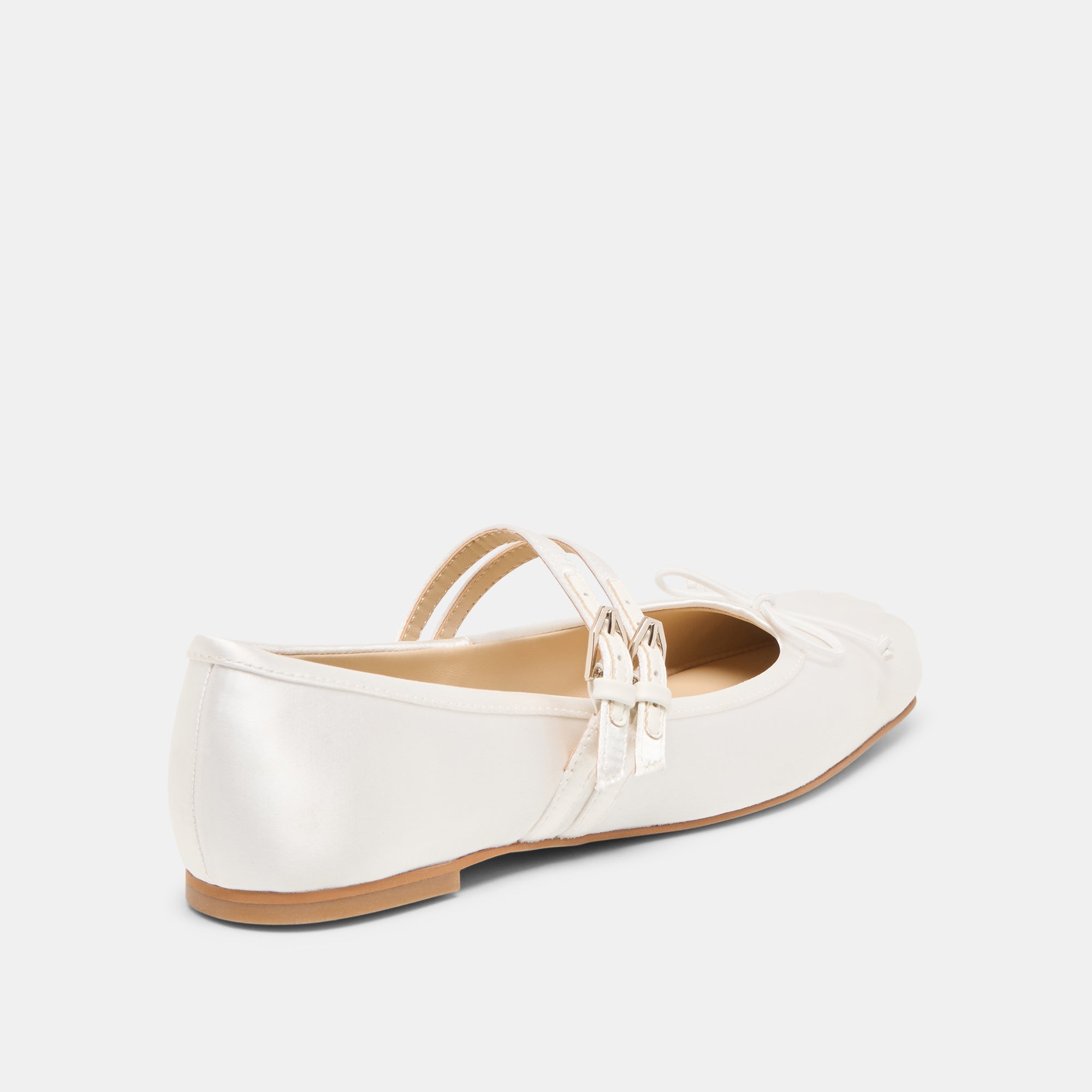 Gibsen True White Satin Ballet Flats / Dolce Vita