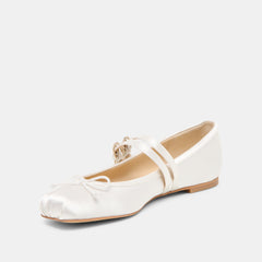 Gibsen True White Satin Ballet Flats / Dolce Vita
