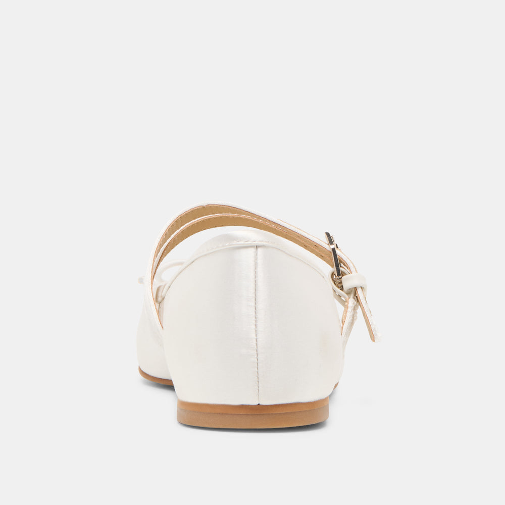 Gibsen True White Satin Ballet Flats / Dolce Vita