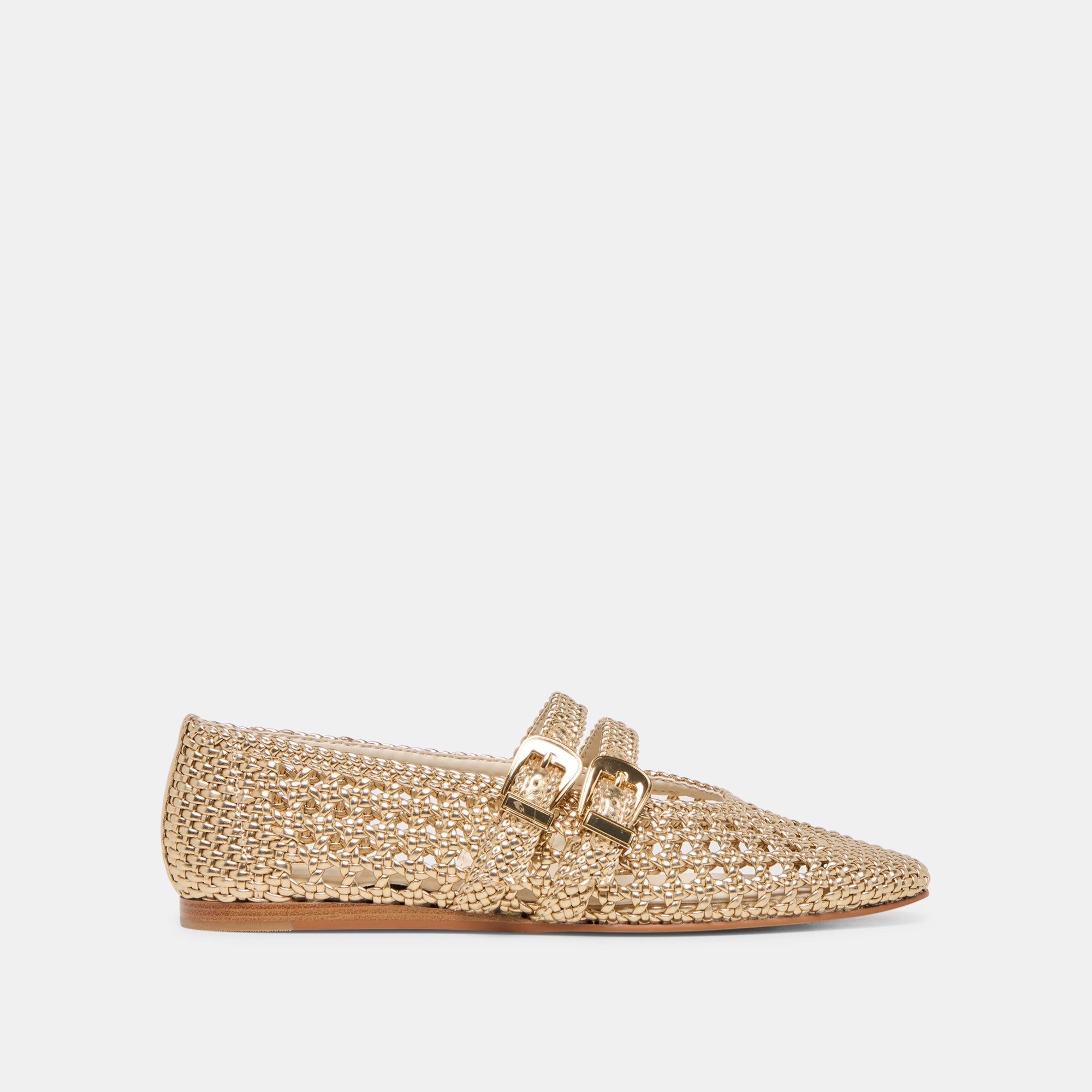 Baylee Gold Woven Stella Ballet Flats / Dolce Vita