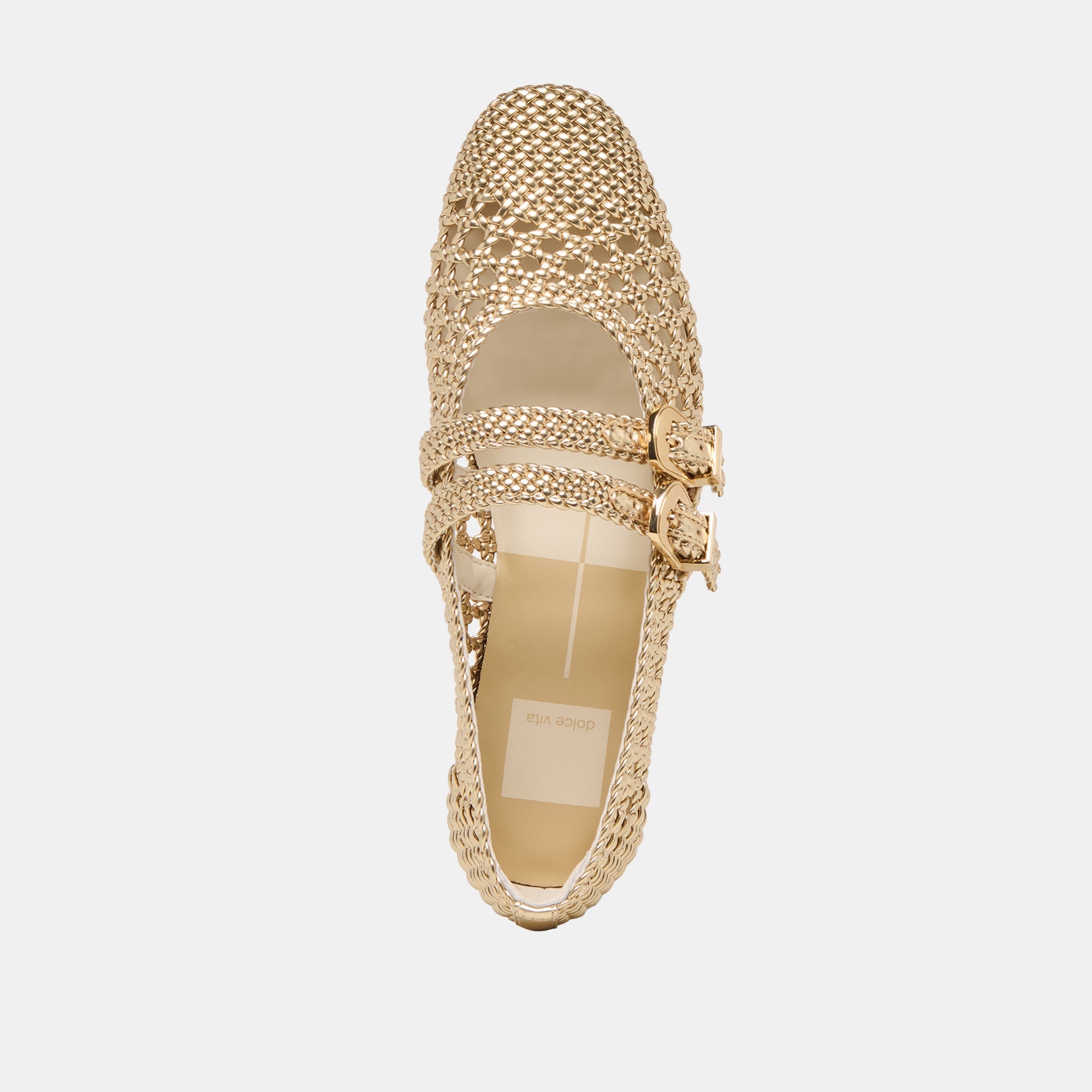 Baylee Gold Woven Stella Ballet Flats / Dolce Vita