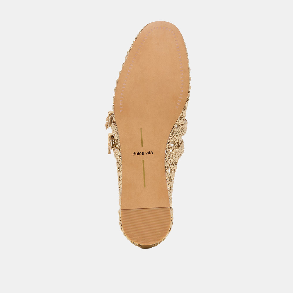 Baylee Gold Woven Stella Ballet Flats / Dolce Vita