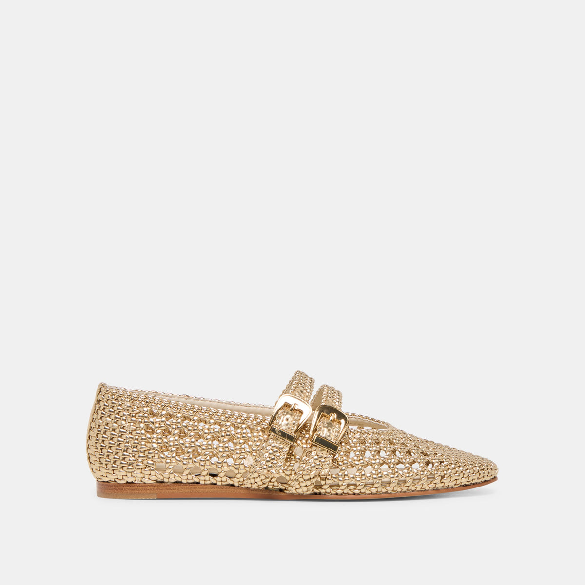 Baylee Gold Woven Stella Ballet Flats / Dolce Vita