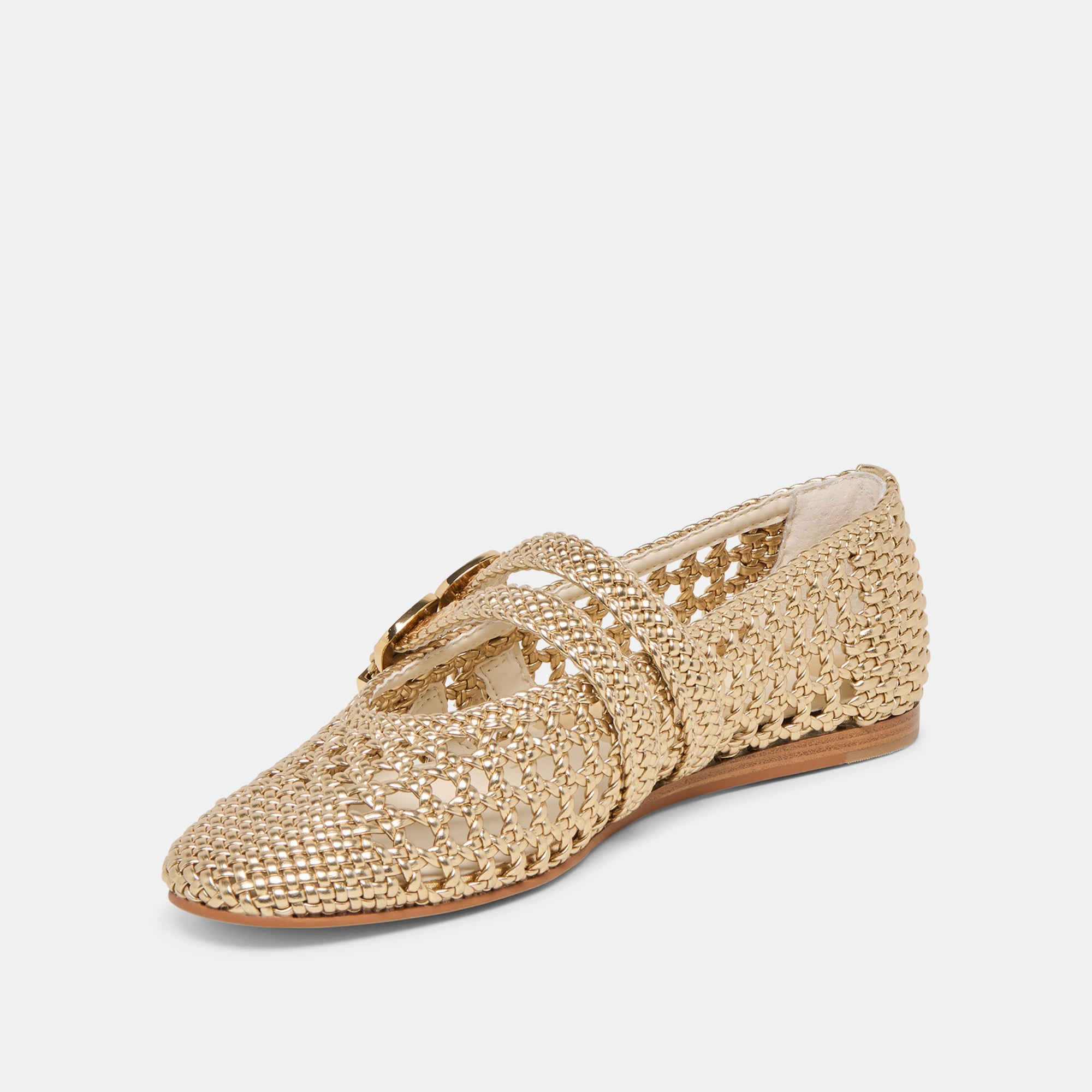 Baylee Gold Woven Stella Ballet Flats / Dolce Vita