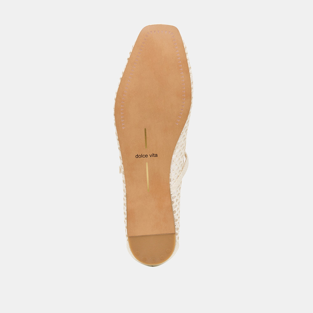 Reyes White Woven Raffia Ballet Flats / Dolce Vita