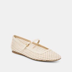 Reyes White Woven Raffia Ballet Flats / Dolce Vita