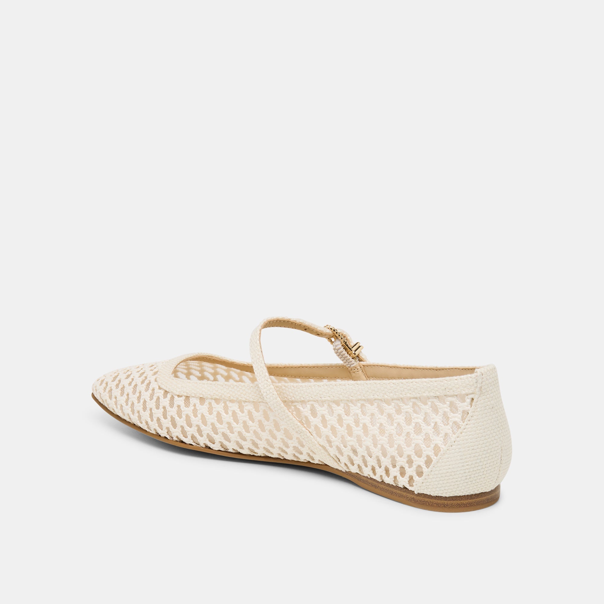 Reyes White Woven Raffia Ballet Flats / Dolce Vita