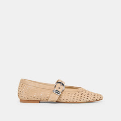 Mikel Camel Perforated Suede Ballet Flats / Dolce Vita