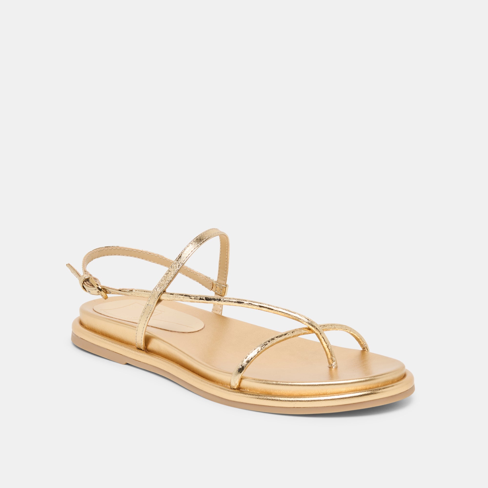 Dom Gold Distressed Leather Sandals / Dolce Vita