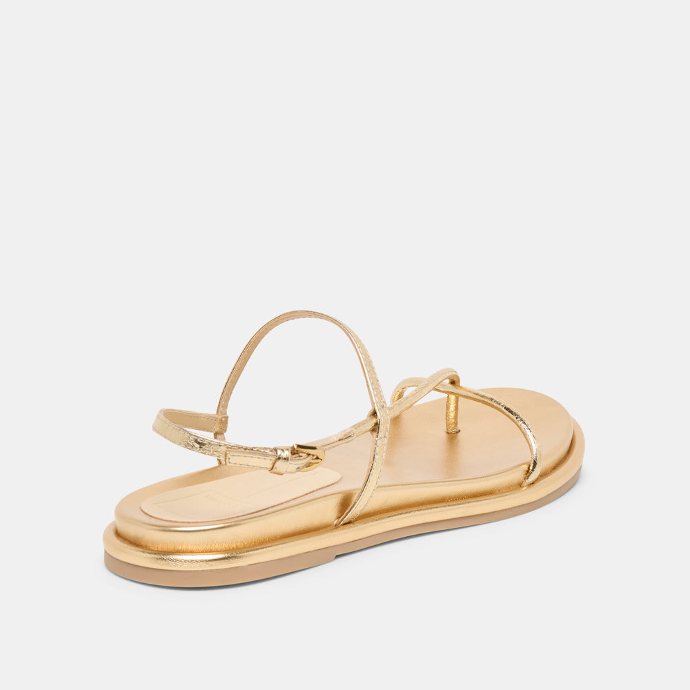 Dom Gold Distressed Leather Sandals / Dolce Vita