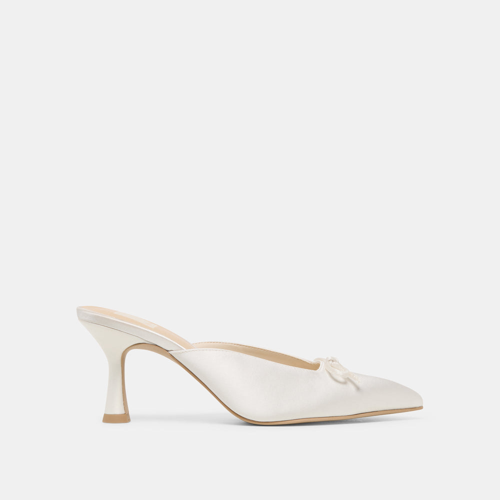 Cleo High Off White Satin Heels / Dolce Vita