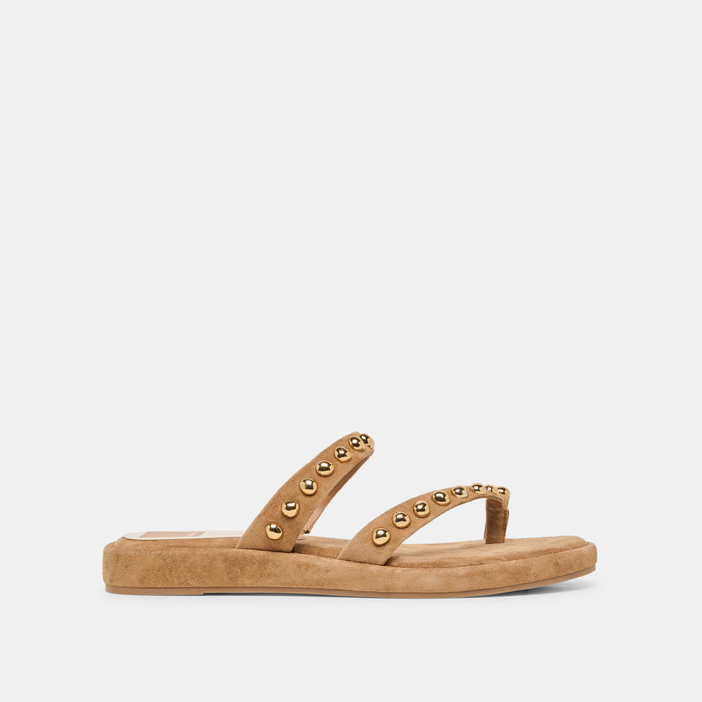 Amary Stud Lt Brown Suede Sandals / Dolce Vita