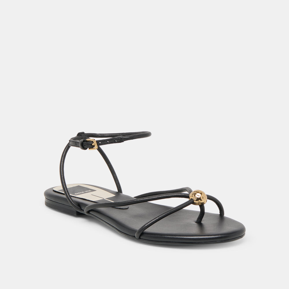 Kenley Black Leather Sandals / Dolce Vita