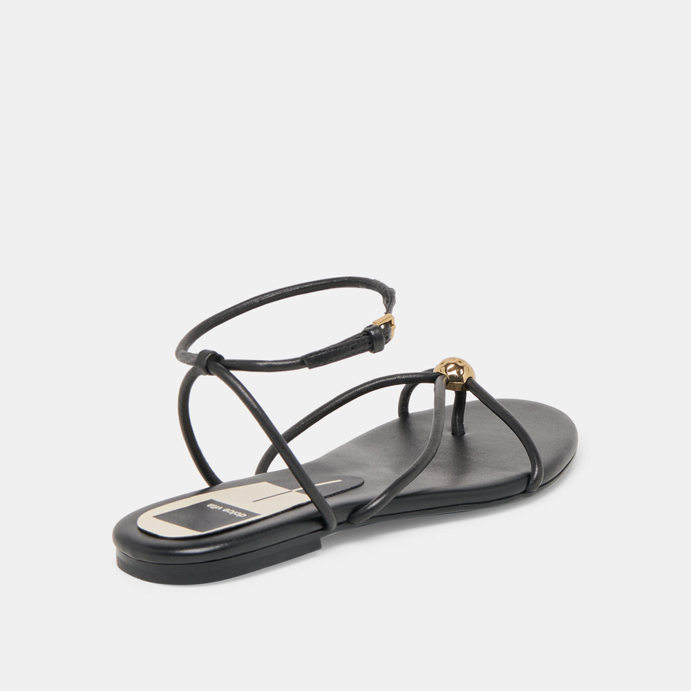 Kenley Black Leather Sandals / Dolce Vita