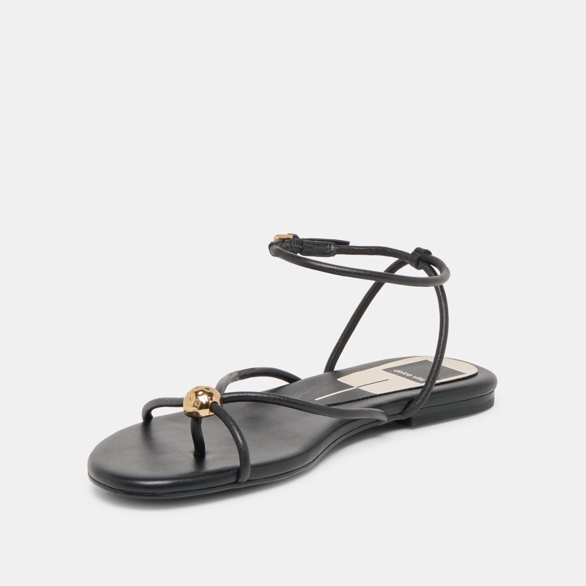 Kenley Black Leather Sandals / Dolce Vita