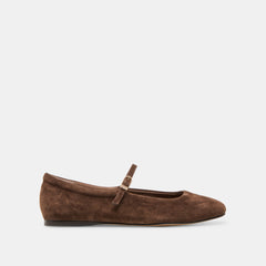 Reyes Dk Brown Suede Ballet Flats / Dolce Vita