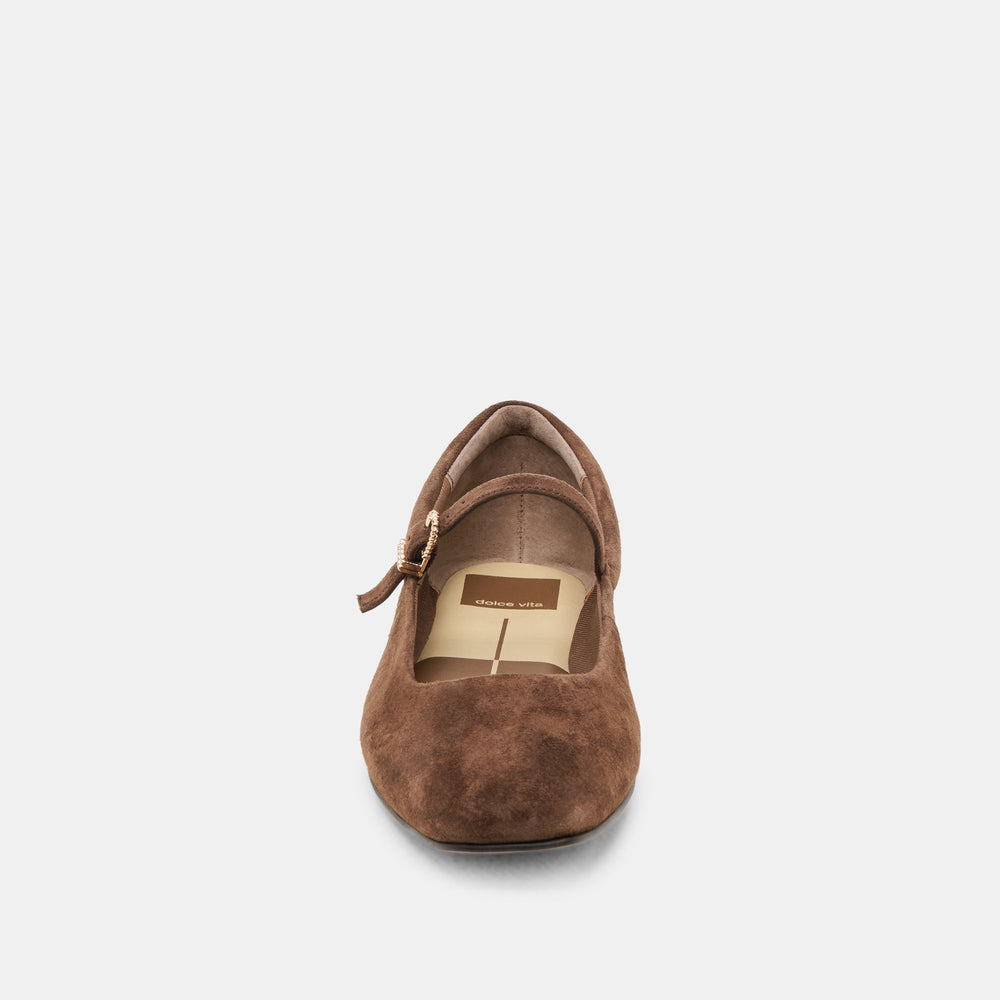 Reyes Dk Brown Suede Ballet Flats / Dolce Vita