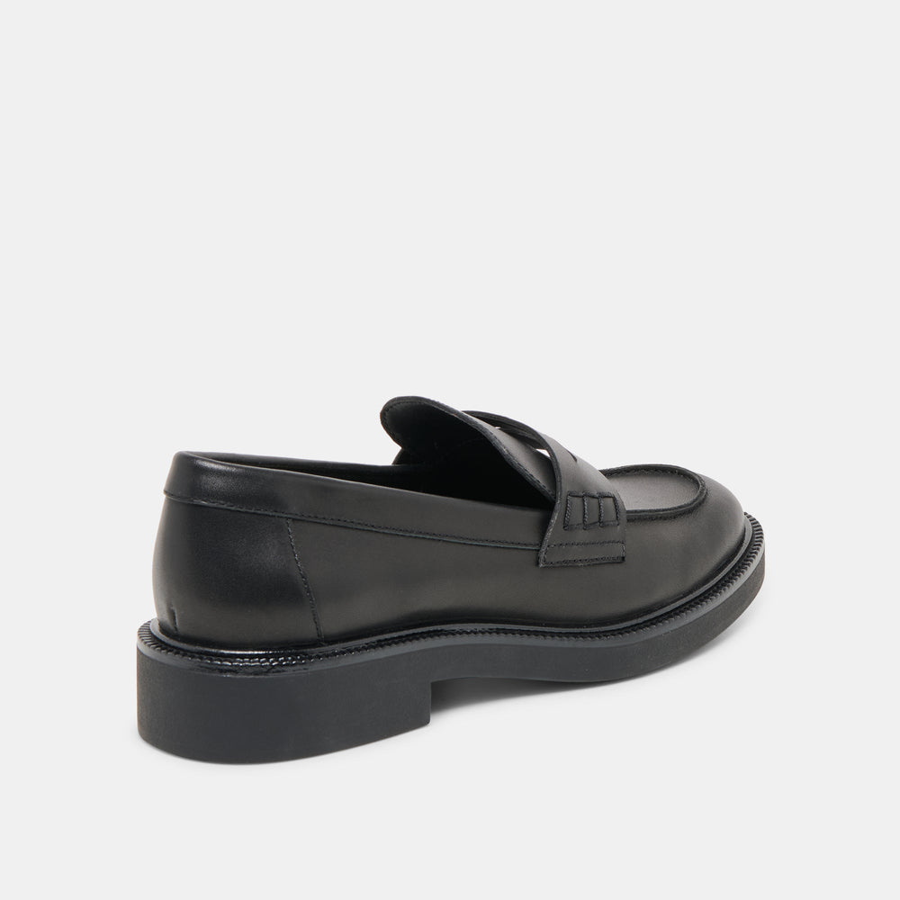 Tiggy Black Leather Loafers / Dolce Vita
