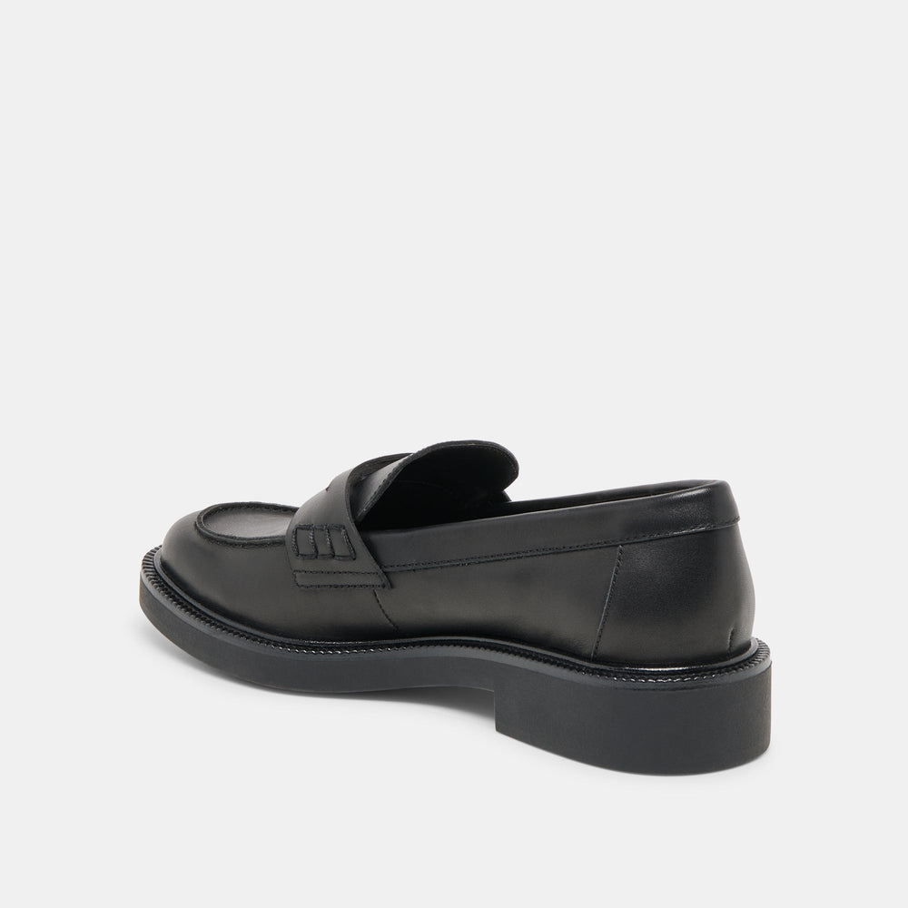 Tiggy Black Leather Loafers / Dolce Vita