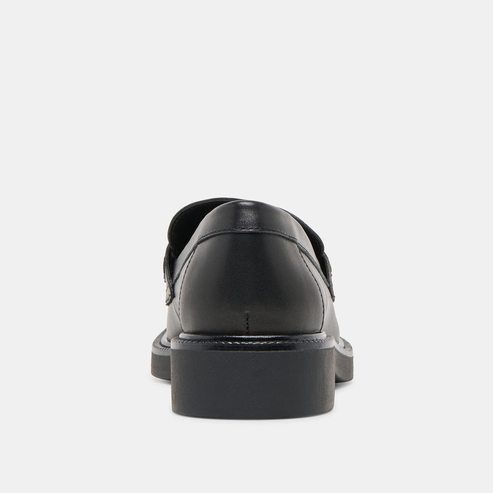 Tiggy Black Leather Loafers / Dolce Vita