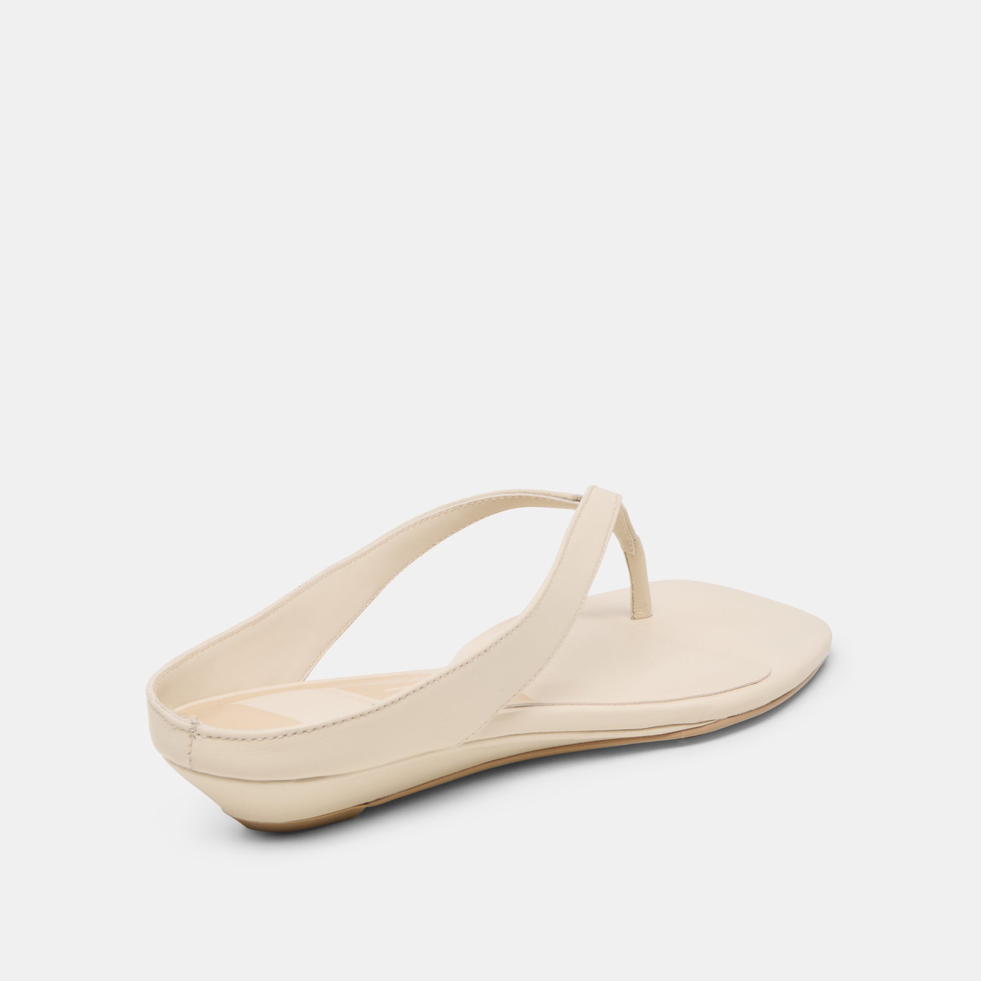GIZEL Bone Leather Thong Square-Toe Sandals / Dolce Vita