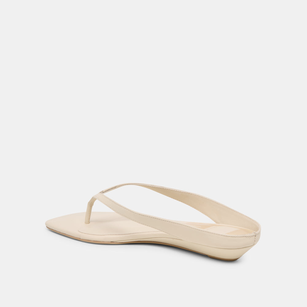 GIZEL Bone Leather Thong Square-Toe Sandals / Dolce Vita