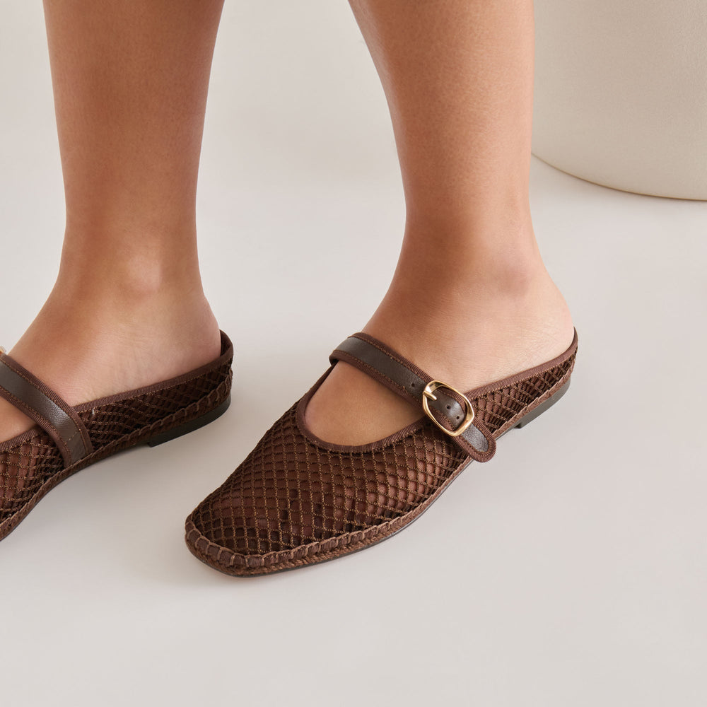 Milie Chocolate Woven Mesh Flats / Dolce Vita
