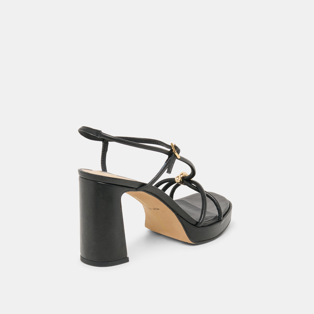 Odete Black Leather Heels / Dolce Vita