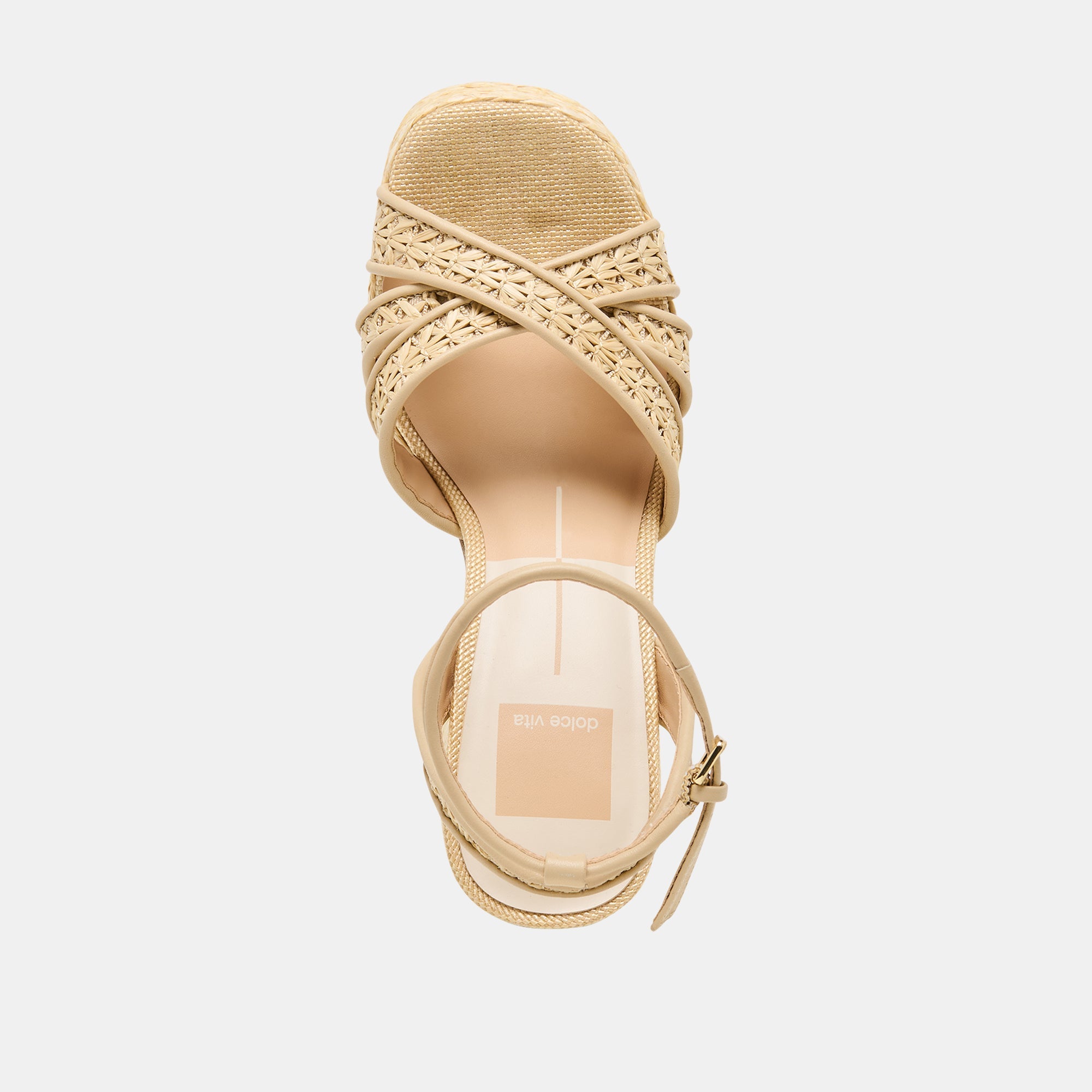 Danila Lt Natural Cross Hatch Raffia Heels / Dolce Vita