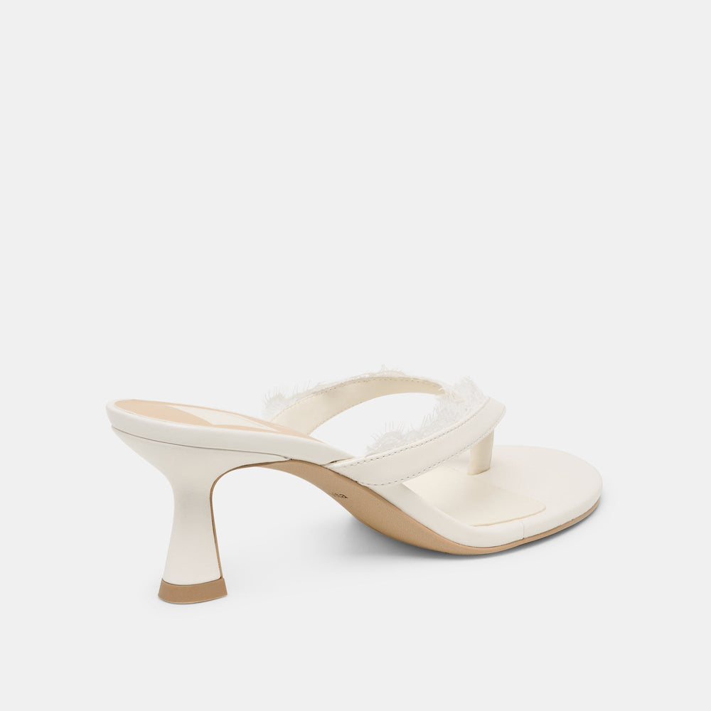 Daksie Lace True White Leather Heels / Dolce Vita