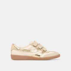 Merit Velcro White Gold Leather Sneakers / Dolce Vita