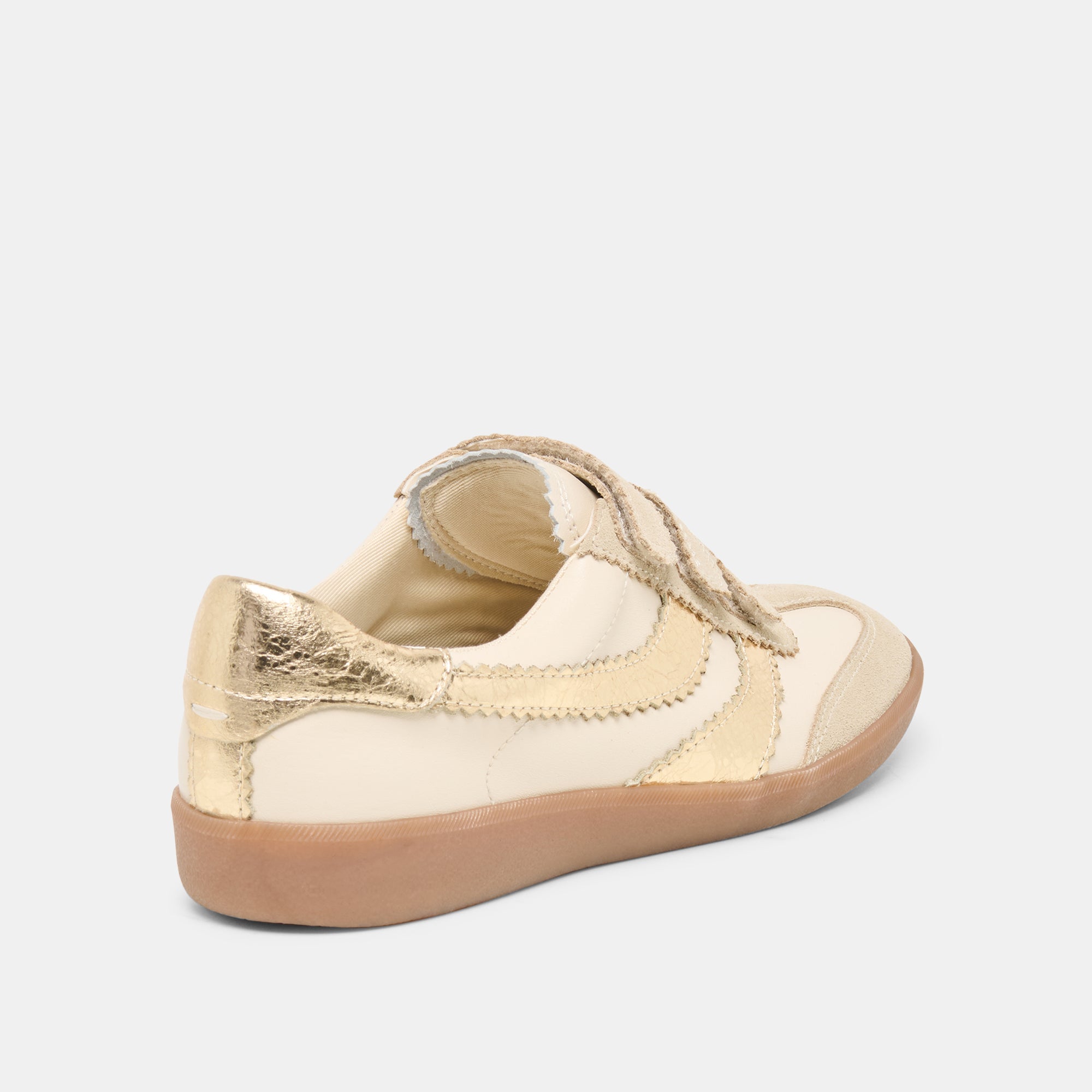 Merit Velcro White Gold Leather Sneakers / Dolce Vita