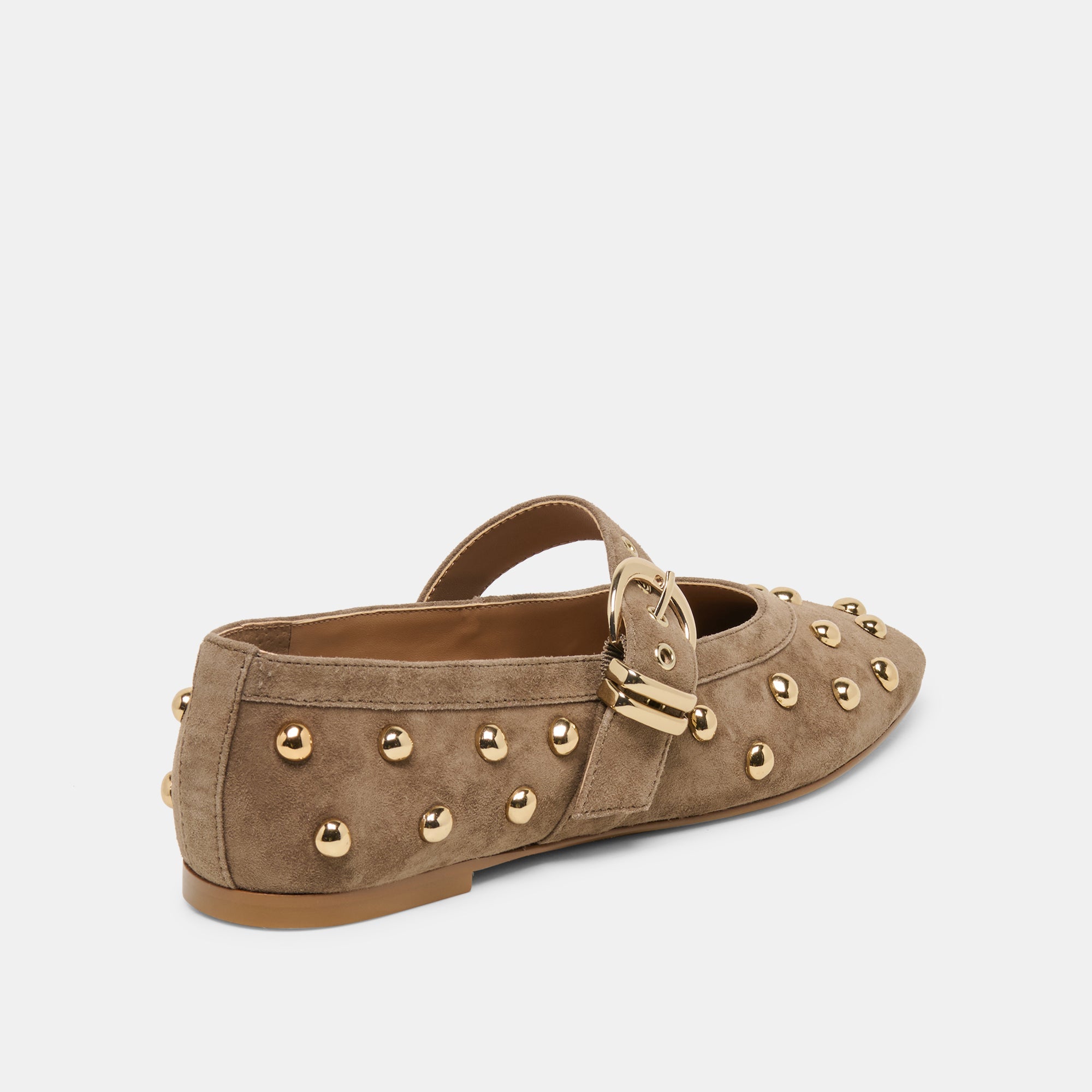 Mikel Stud Olive Suede Ballet Flats / Dolce Vita