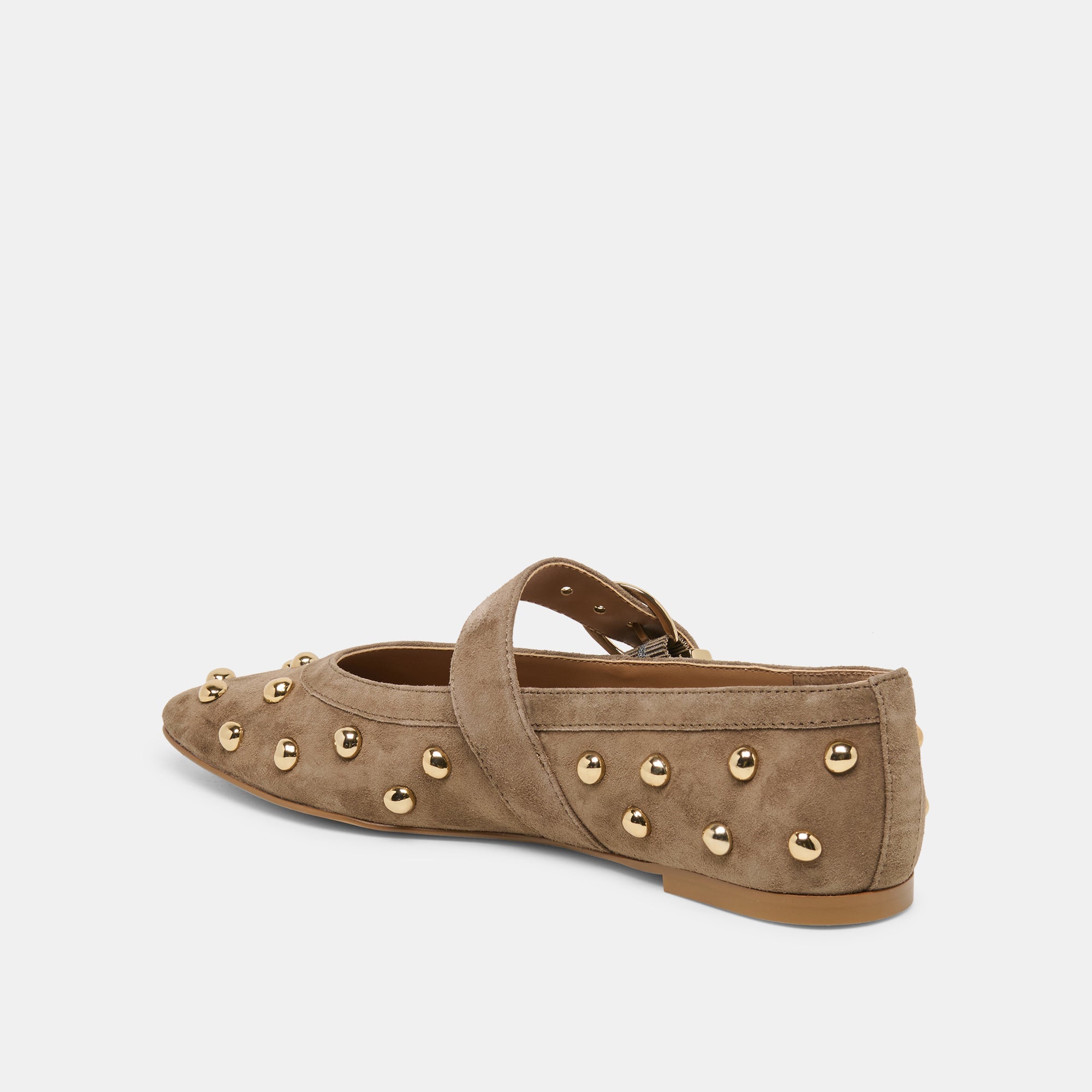 Mikel Stud Olive Suede Ballet Flats / Dolce Vita