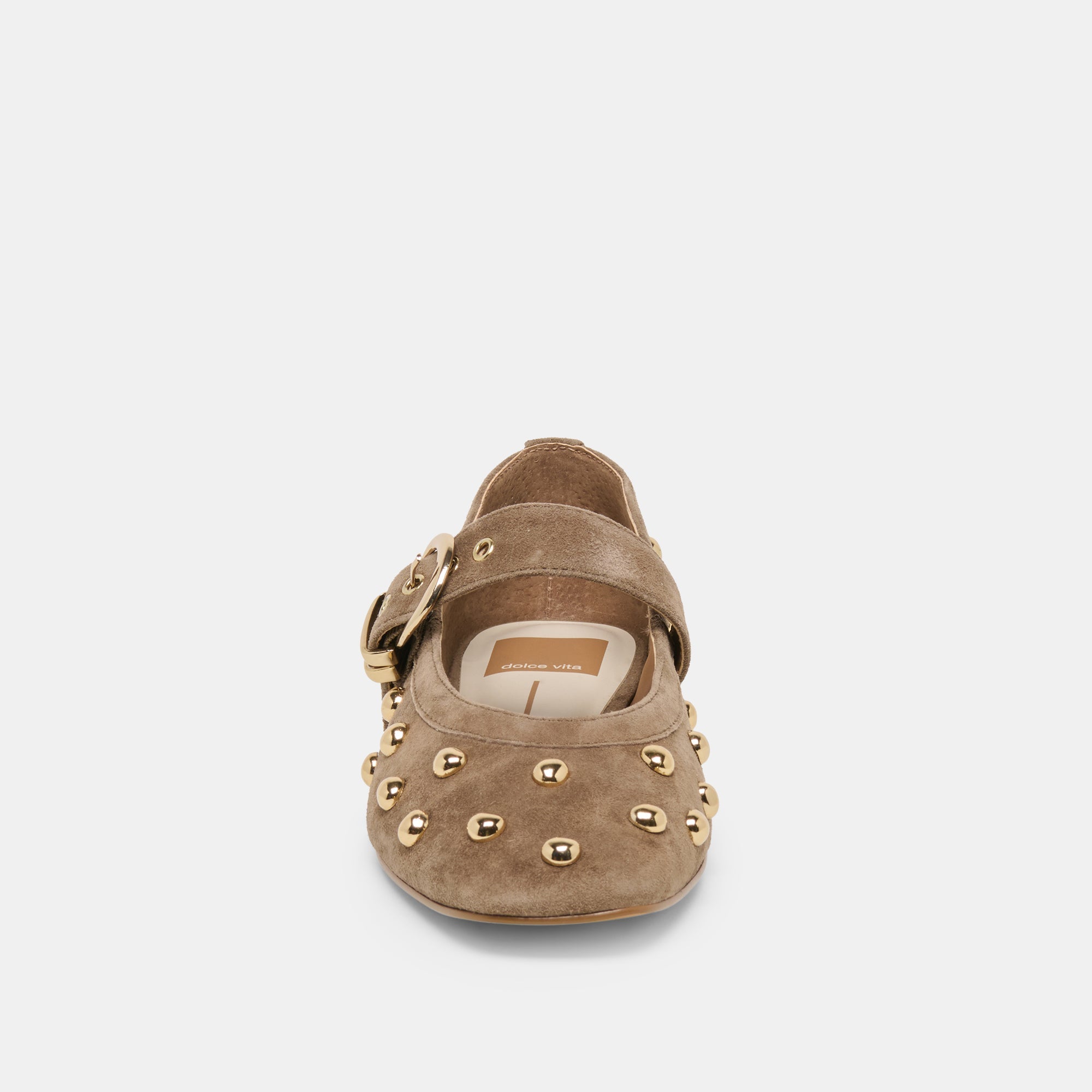 Mikel Stud Olive Suede Ballet Flats / Dolce Vita