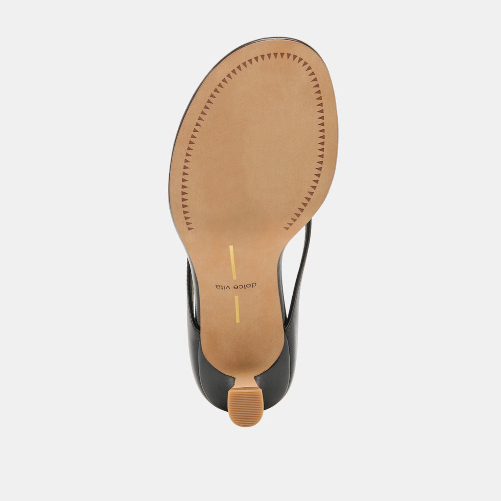 Doreen Black Leather Heels / Dolce Vita