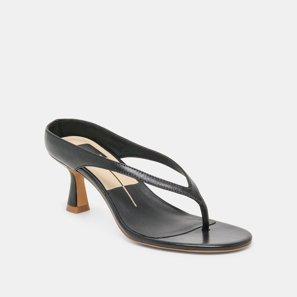 Doreen Black Leather Heels / Dolce Vita